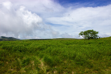 Fototapeta premium Highland scenery with blue sky and clouds 