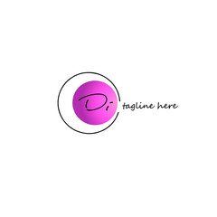 Di Initial Handwriting Logo Vector