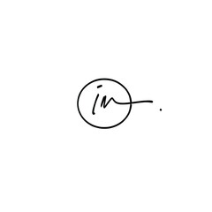 In Initial Handwriting Logo Vector