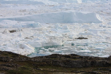 Impressive iceberg scenery at Ilulissat Fjord (horizontal), Ilulissat, Greenland