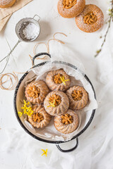 Cinnamon doughnuts and cakes with dulce de leche