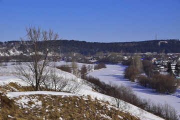 The Iren River in the lower reaches and the river valley in the Kungur region