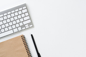 Top view of modern technology working place
