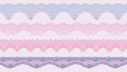 Set Of  Scallop Edge Lace Trims. 