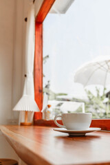 Coffee cup in coffee shop