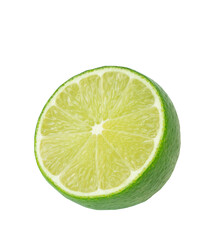 half of lime isolated on the white background
