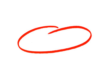 red highlighter circle on white background- Image