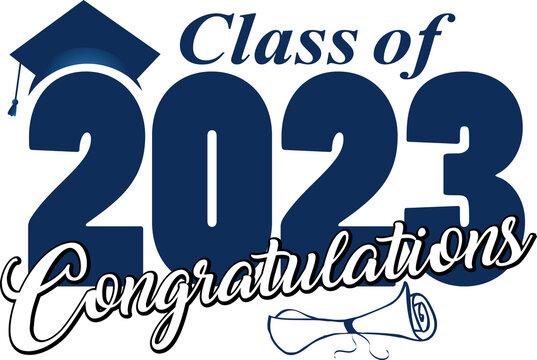 Class of 2023 Congratulations blue and black