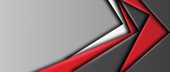 Abstract red black arrow overlap on gray blank background