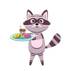 
Animals. Funny little raccoon. Vector drawing, background, design.
