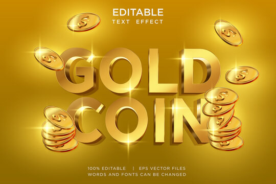 3d Realistic Gold Coin Editable Text Effect