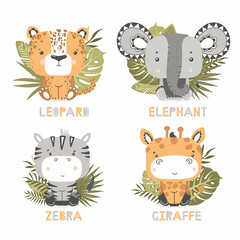 set of african animals