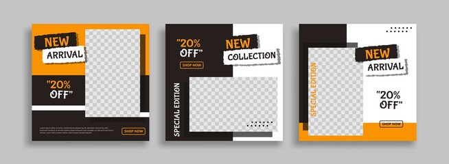 Creative sosial media post template  with black and yellow colour background