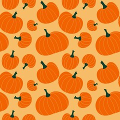 Halloween seamless pumpkin pattern for fabrics and textiles and packaging and gifts and cards and linens and kids