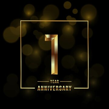 1st Years Anniversary logotype. Anniversary celebration template design for booklet, leaflet, magazine, brochure poster, banner, web, invitation or greeting card. Vector illustrations.