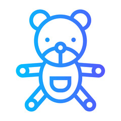 teddy bear gradient icon
