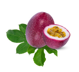 Passion fruit isolated on white background.