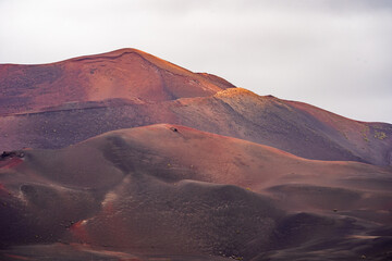 The Volcanic Landscape in the Timanfaya National Park on Lanzarote