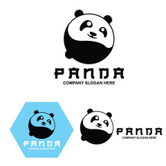 cute panda logo vector design ,animal background illustration © Arya19