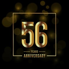 56th Years Anniversary logotype. Anniversary celebration template design for booklet, leaflet, magazine, brochure poster, banner, web, invitation or greeting card. Vector illustrations.