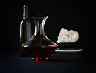 Wine Decanter with red wine