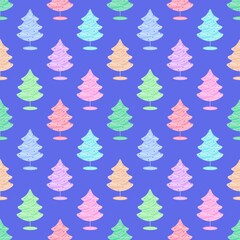 Obraz premium Seamless christmas tree pattern for new year gifts and fabrics