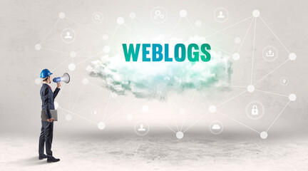 Engineer working on a social media concept