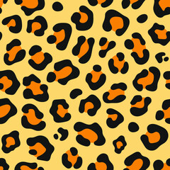 Fototapeta na wymiar Leopard skin seamless background texture pattern