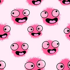 Kids seamless aliens monsters pattern for textiles and packaging and gifts and cards and linens and wrapping paper