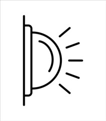 Flush mount modern sconce. Vector line icon. Round wall light for home hallway, living room or bedroom. Indoor or outdoor decor element in contemporary style. Isolated object