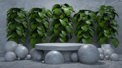 3d rendering Podium mockup for product presentation