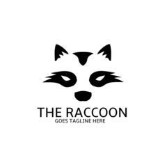 Template logo icon face the raccoon