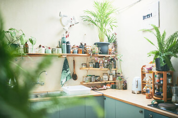 Still Shot of a small apartment kitchen