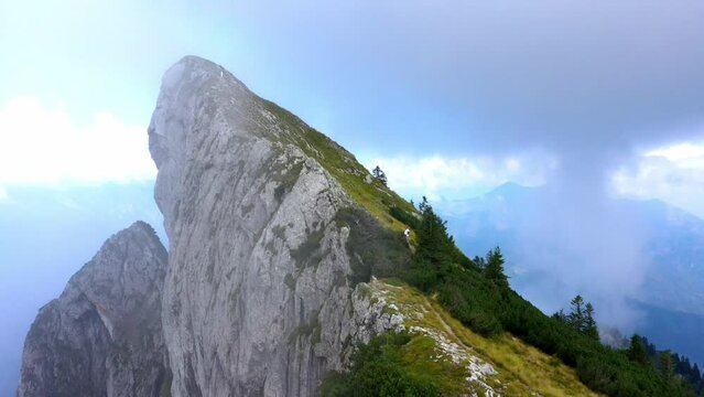 huge green and foggy mountain