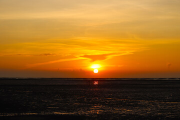 Beautiful views of the panorama and the sea at sunset.