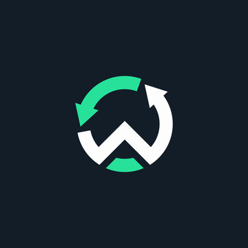 initial letter W cycle logo