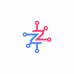 initial letter Z tech logo