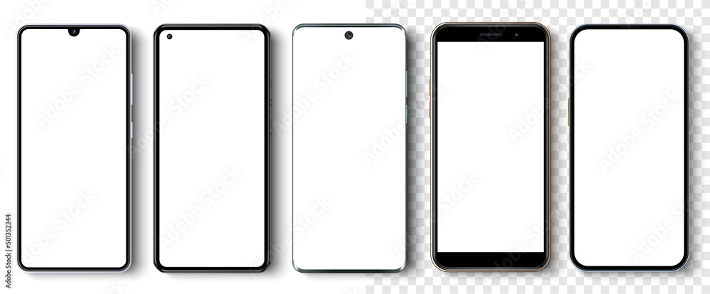 Aufkleber high quality realistic trendy no frame smartphone with blank white screen. mockup phone for visual u