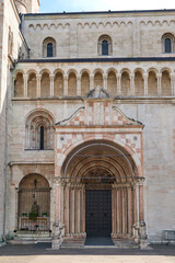 Obraz premium Entrance to the Trento Cathedral in Trento, Italy