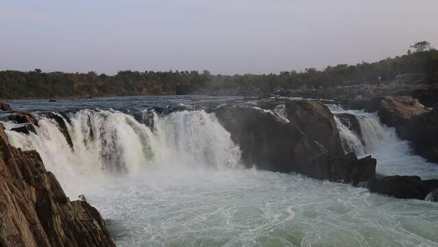 Dhuadhar Waterfalls at Bhedaghat, Jabalpur, Madhya Pradesh