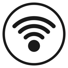 Wi-fi spot label. Wireless net round icon