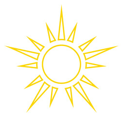 Hot weather symbol. Decorative vintage sun icon