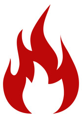 Red flame emblem. Fire sign. Danger symbol