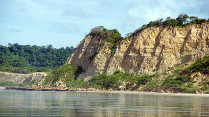 Fototapeta na wymiar Sandstone cliff above the beach in Canoa, Ecuador