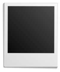 Retro photo frame template. Blank picture mockup