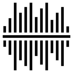 Sound frequency symbol. Audio signal record icon
