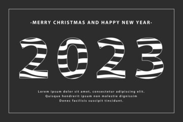 Happy New Year 2023 Design On Black Background