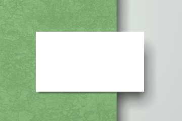 3d render of business card mockup on gray and green background