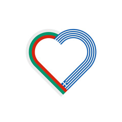 unity concept. heart ribbon icon of bulgaria and greece flags. vector illustration isolated on white background