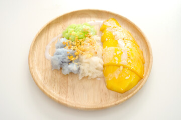 Sticky Rice with Mango, and coconut milk, Thai dessert